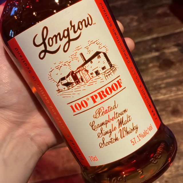 Longrow 100 Proof peated Campbeltown single malt from the bar’s Instagram
